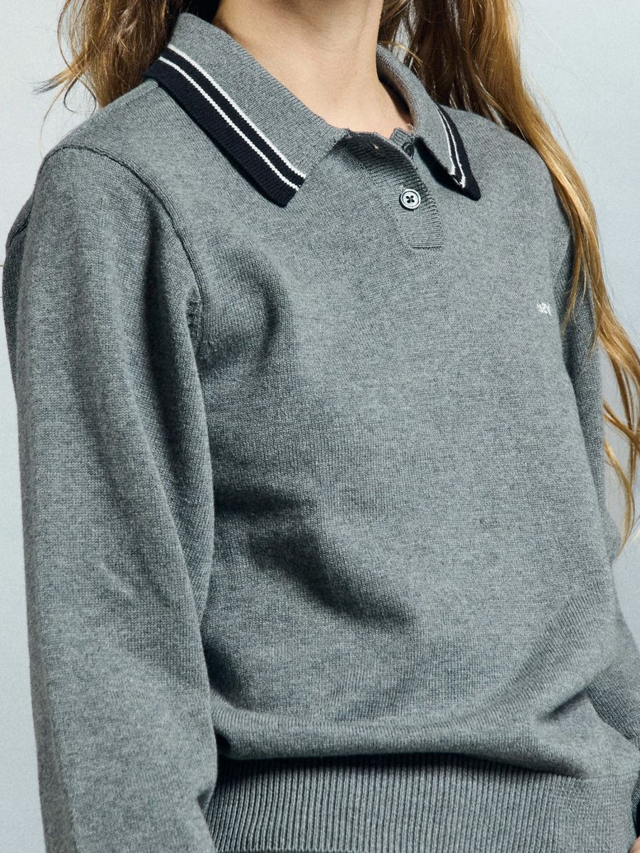 OBEY — Свитер-Поло W Goalie Polo Sweater Grey Heather