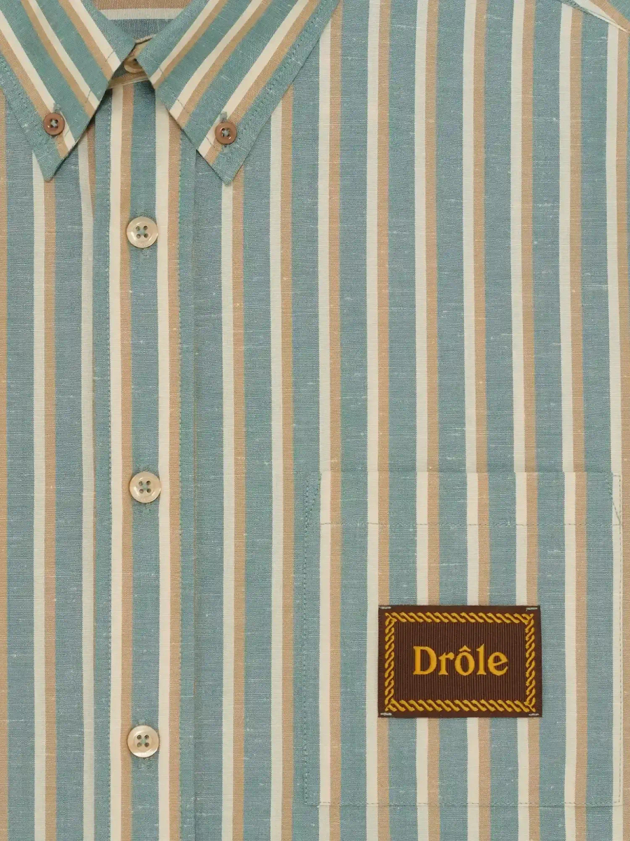 DRÔLE DE MONSIEUR — Рубашка Chemise Rayée Drôle Water Green