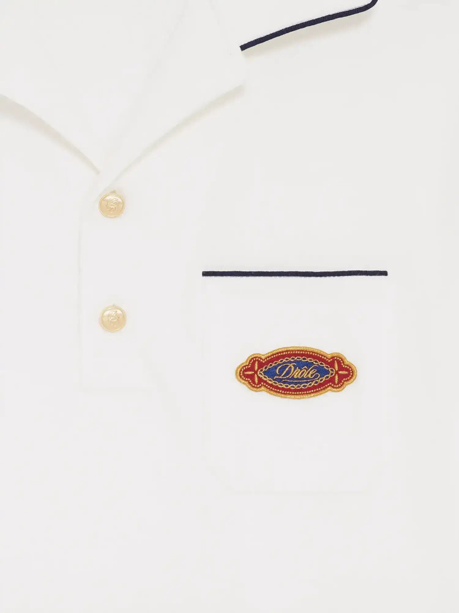 DRÔLE DE MONSIEUR — Поло Polo Drôle Patch Off White