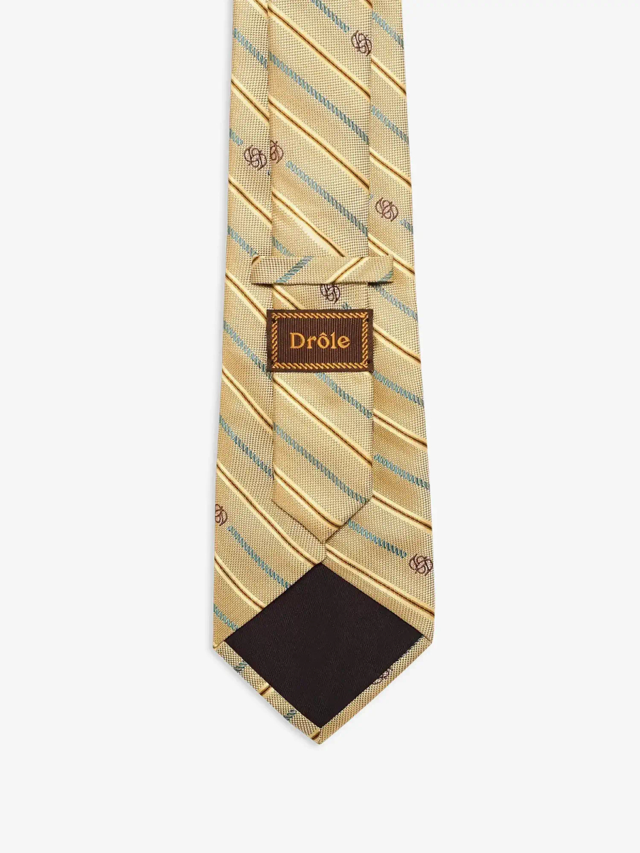 DRÔLE DE MONSIEUR — Галстук Cravate Rayée Monogramme Dark Yellow