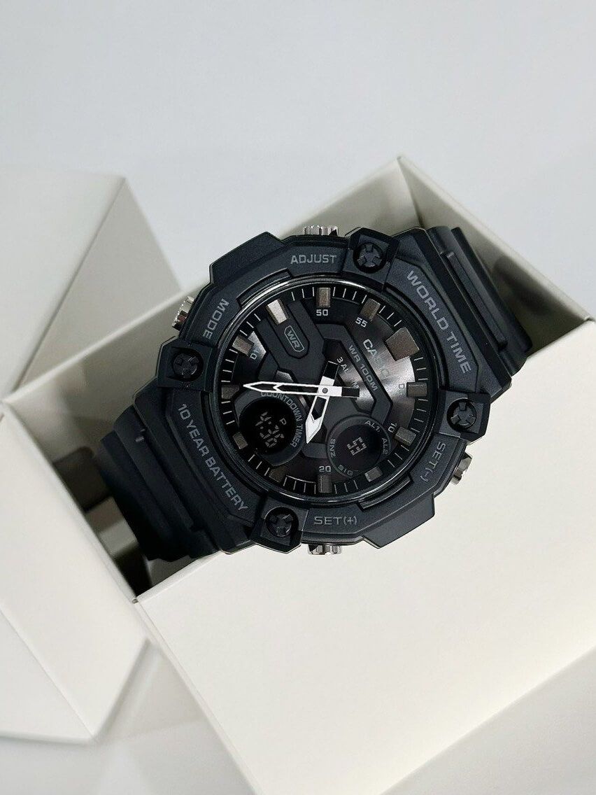 CASIO — Часы 10 Year Battery AEQ-120W-1 Black/Dark Grey