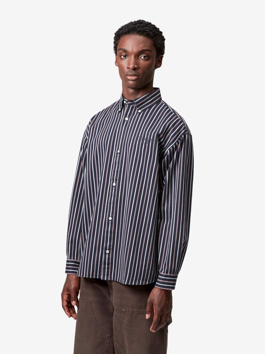 CARHARTT WIP — Рубашка Palance Dark Navy Stripe