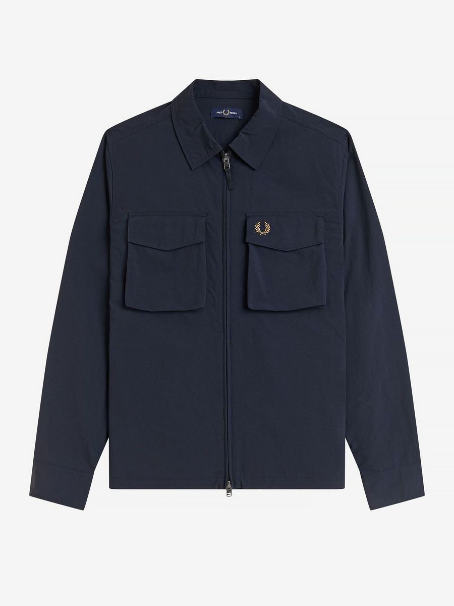 FRED PERRY — Рубашка Ripstop Zip-Through Overshirt Navy