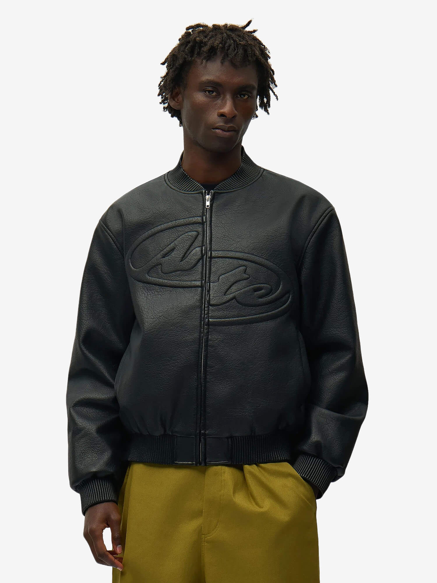 ARTE ANTWERP — Куртка Half Logo Leather Jacket Black