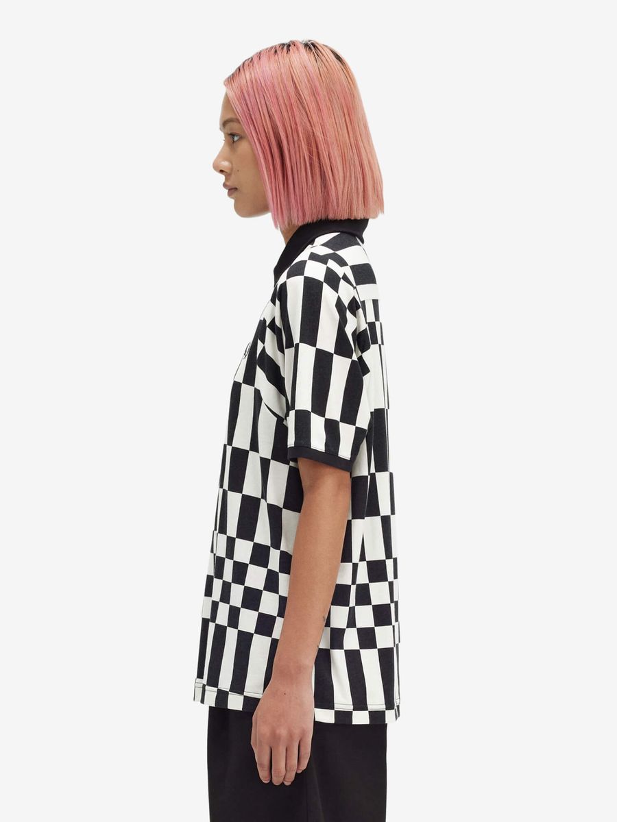 FRED PERRY — Футболка Поло W Chequerboard Black/White