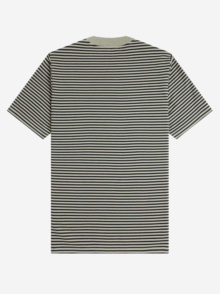 FRED PERRY — Футболка Вязанная Fine Stripe Heavywieght Seagrass