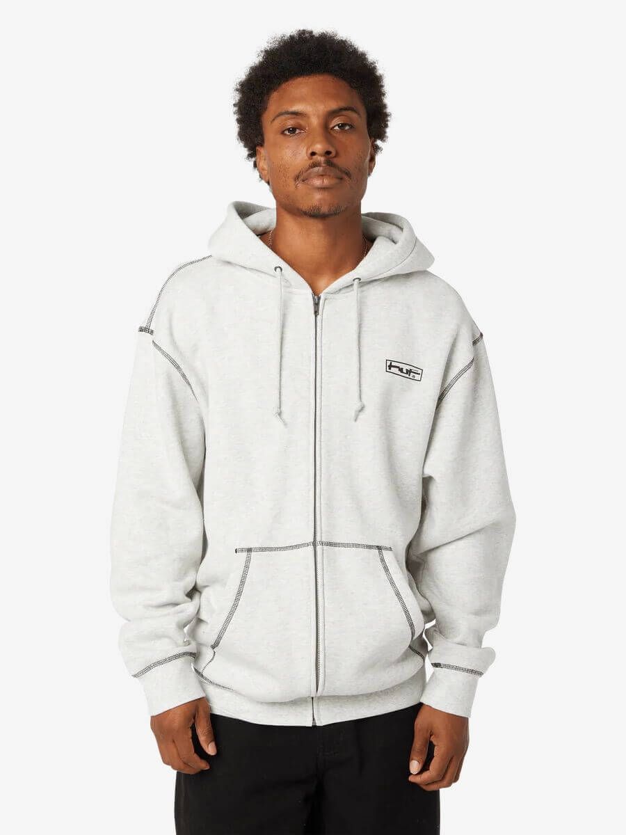 HUF — Худи Zip Stretch Full Zip Hoodie Ash