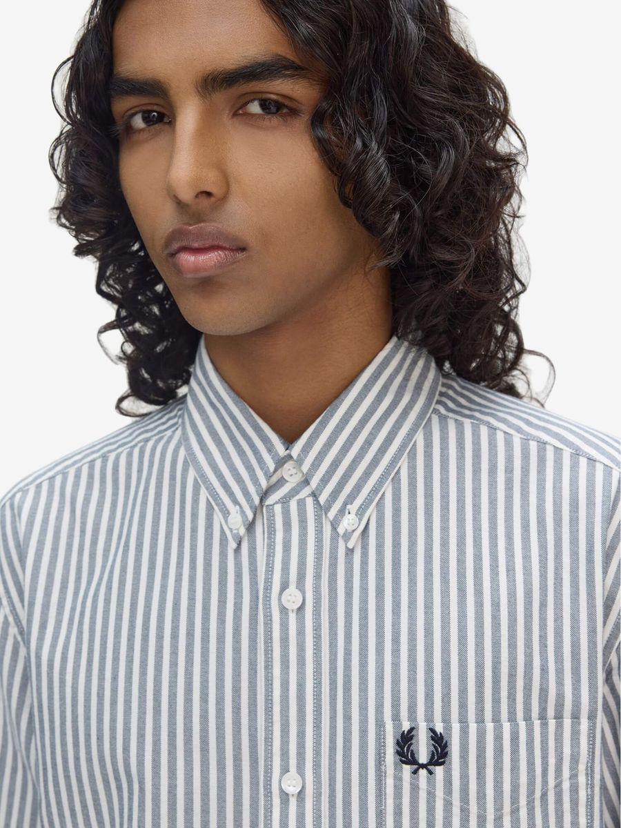 FRED PERRY — Рубашка Oxford Stripe Tennis Blue
