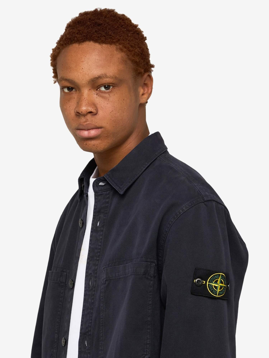 STONE ISLAND — Рубашка Organic Panama Shirt Old Effect Dope