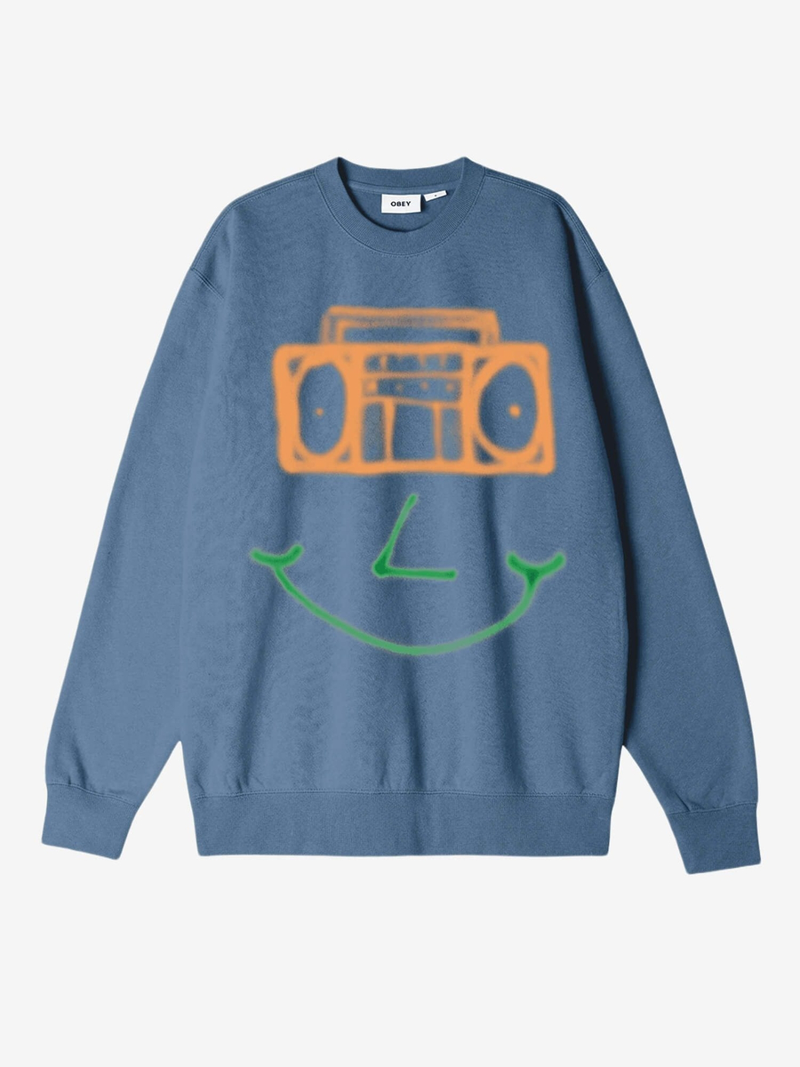 OBEY — Свитшот Happy Boombox Coronet Blue