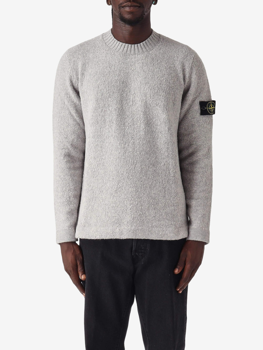 STONE ISLAND — Свитшот Fancy Yarn Sweatshirt Melange Grey