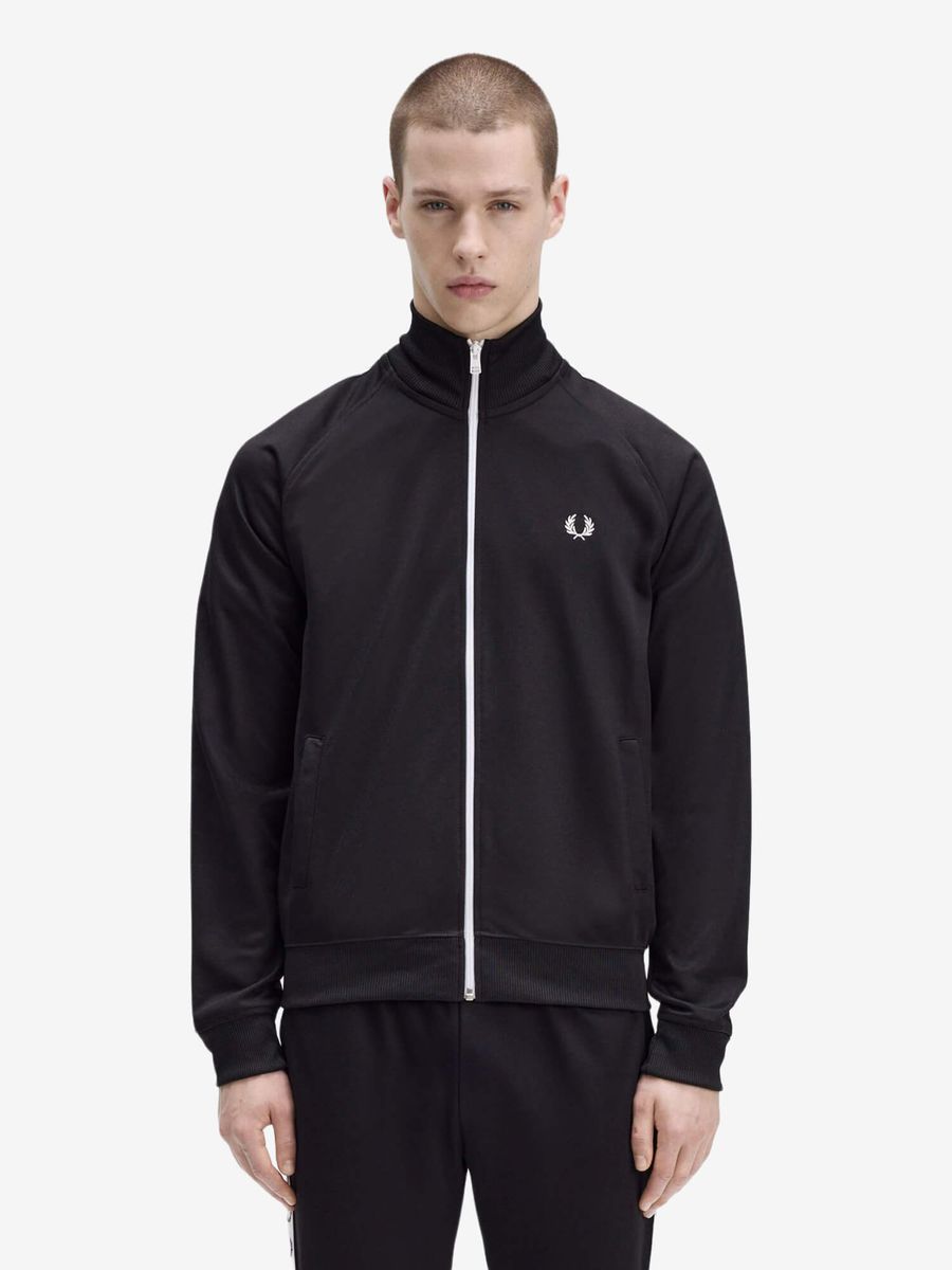 FRED PERRY — Олимпийка Taped Track Carbon Black