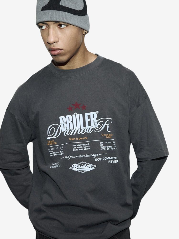 BRÛLER D’AMOUR — Лонгслив Note Graphite