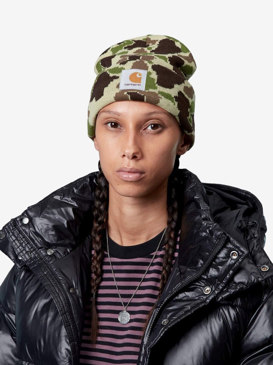 CARHARTT WIP — Шапка Camo Duck Beanie Jacquard Green
