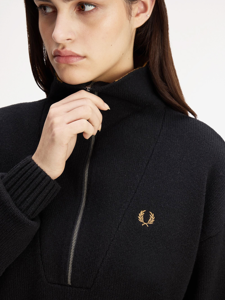 FRED PERRY — Свитер W Half Zip Jumper Black