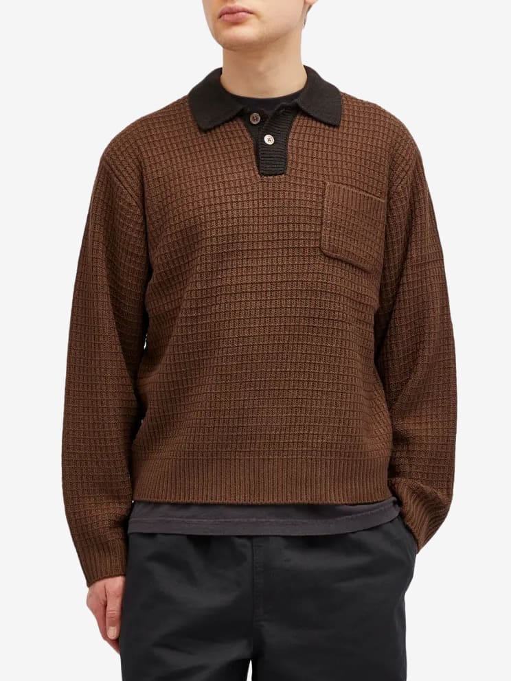 OBEY — Свитер-Поло Danny Polo Dark Brown