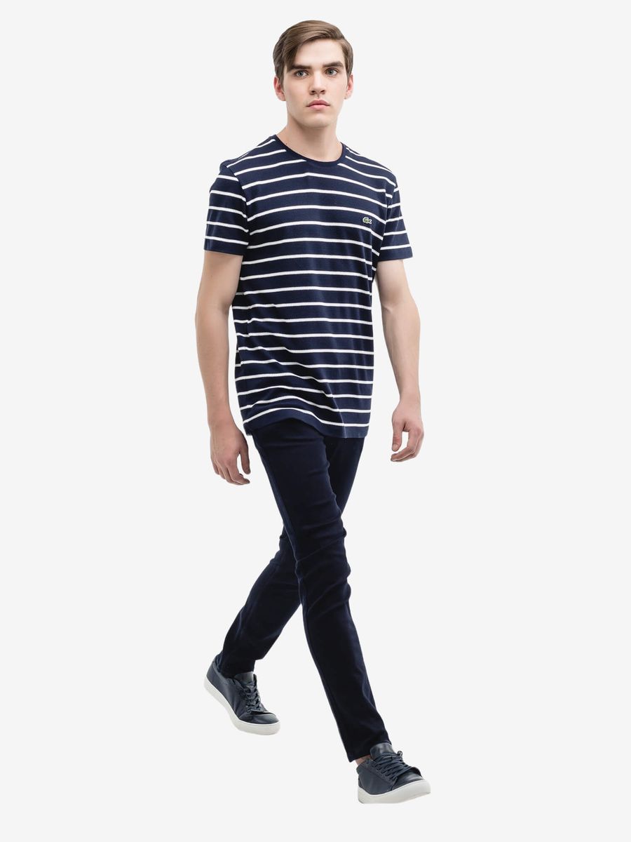 LACOSTE — Футболка Slim Fit Stripe Navy/White