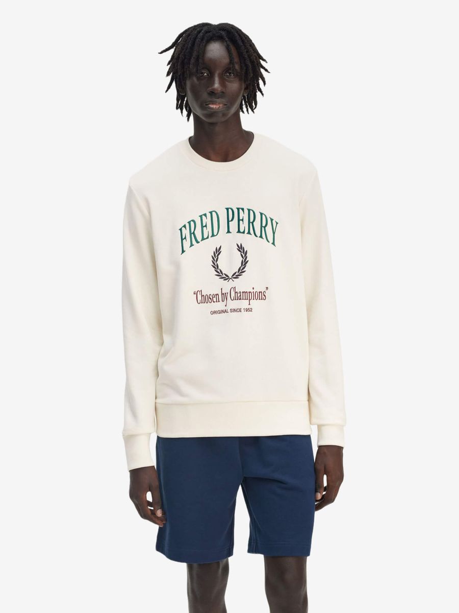 FRED PERRY — Свитшот Embroidered Champion Ecru Sweat