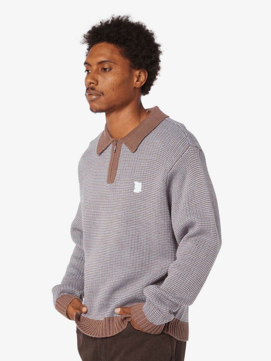 HUF — Свитер вязанный Megablast Two Tone Waffle Sweater Washed Blue/Moss