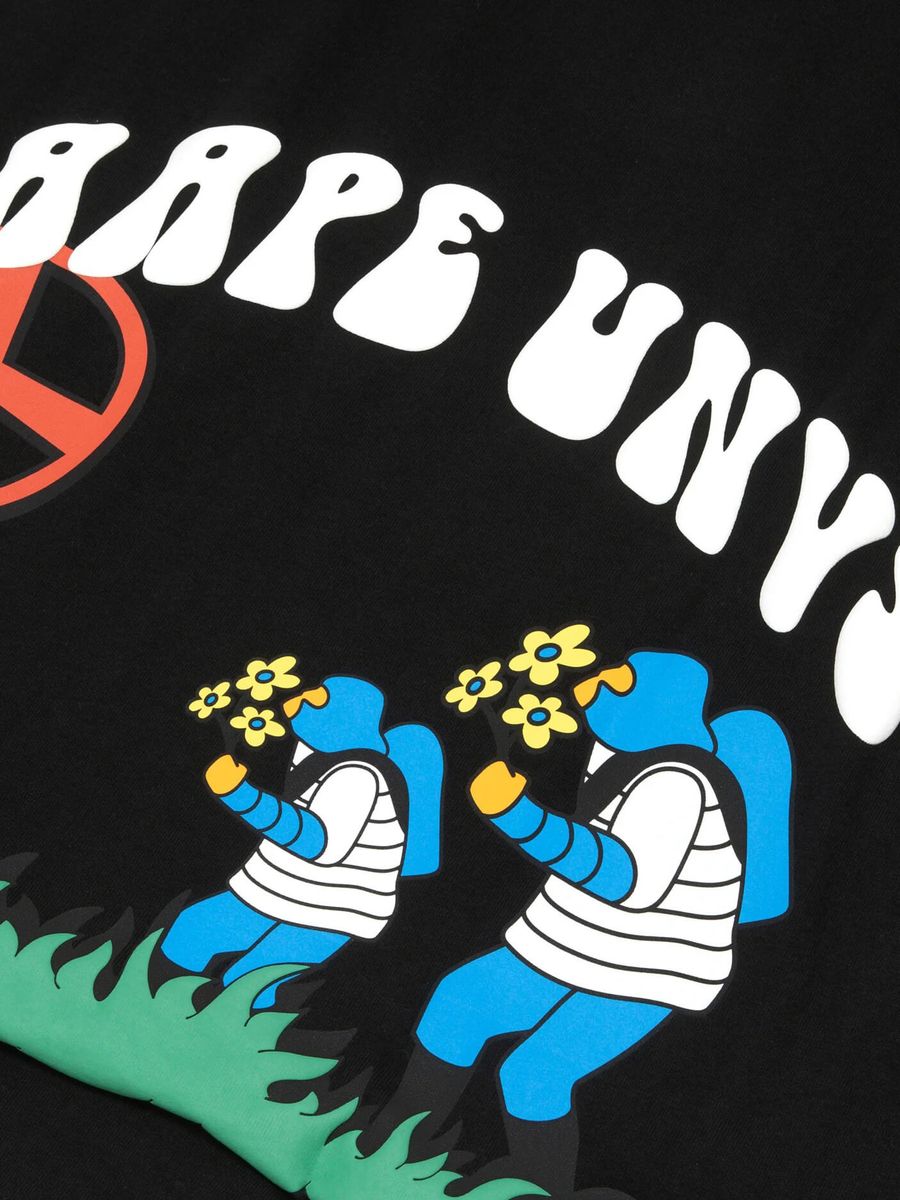 AAPE BY *A BATHING APE — Футболка UNVS Peace Tee Black