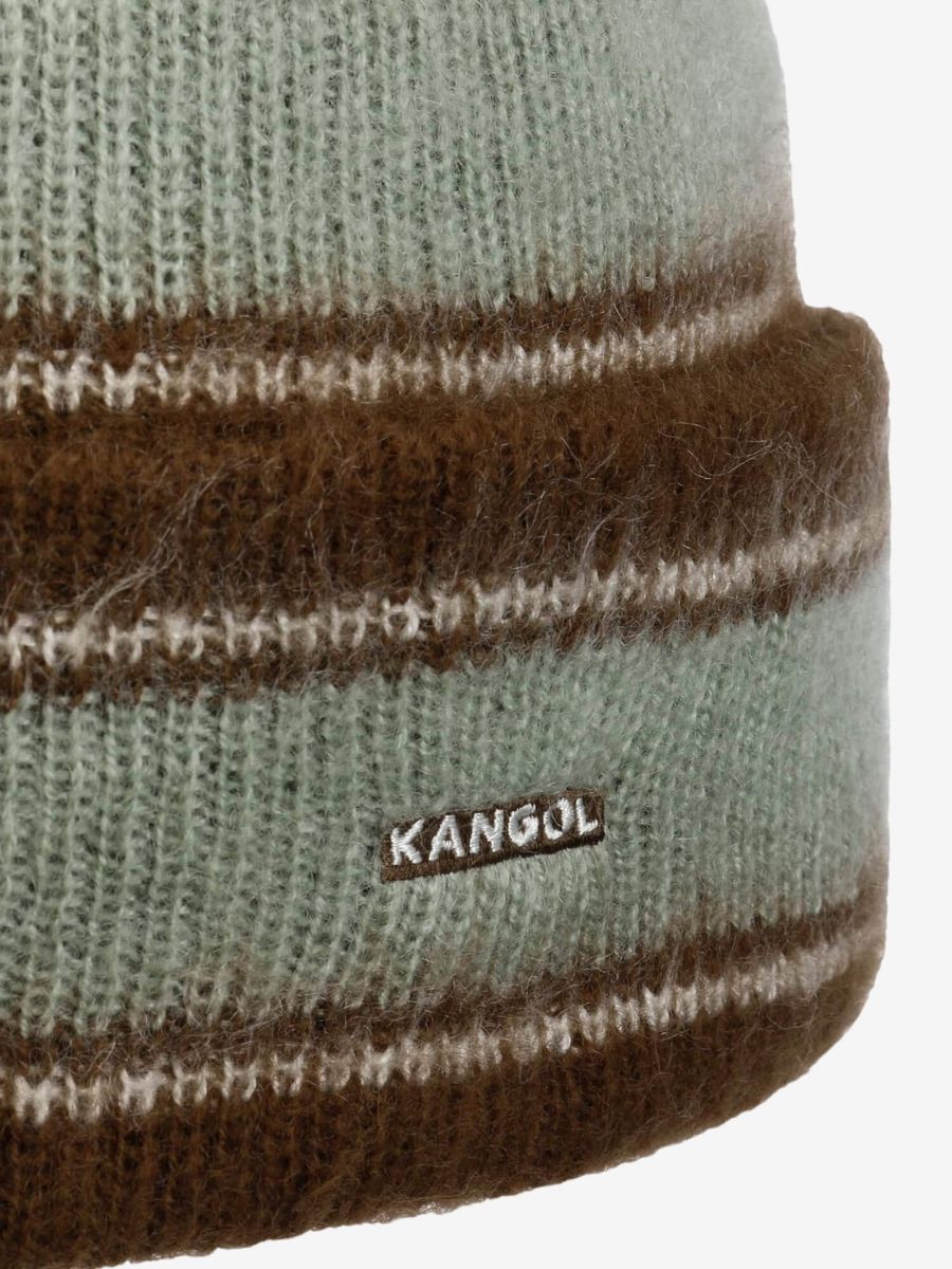 KANGOL — Шапка Fuzzy Stripe Beanie Brown