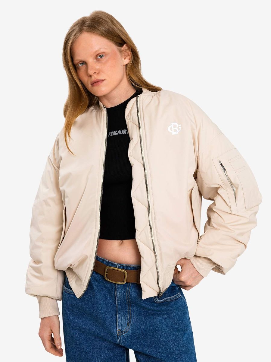 DISSIDENT — Куртка Coat of Hearts Oversized Bomber Ivory