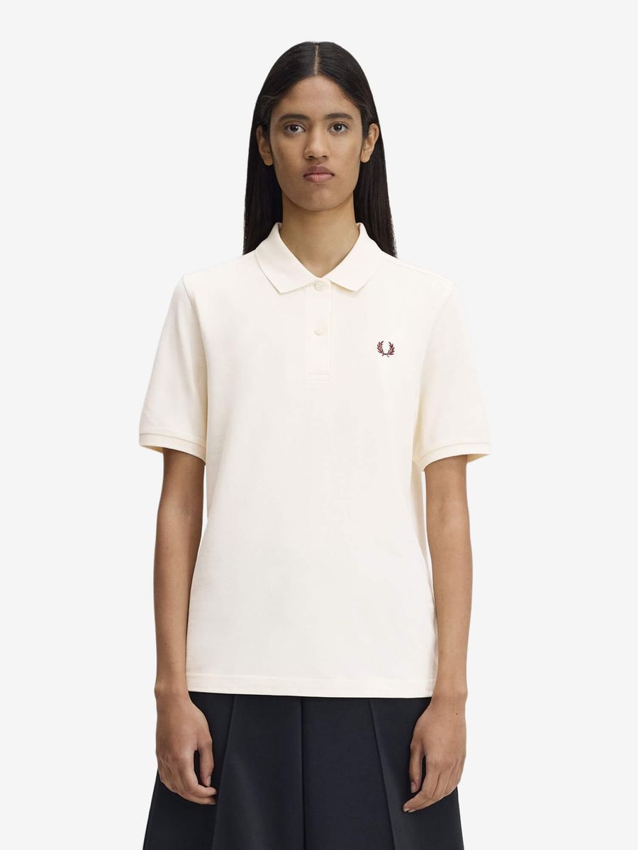 FRED PERRY — Поло W Fred Perry Polo Shirt Ecru/Oxblood