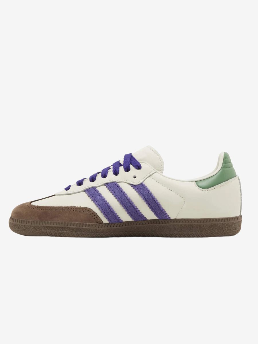 ADIDAS ORIGINALS — Samba OG Off White/Purple/Green
