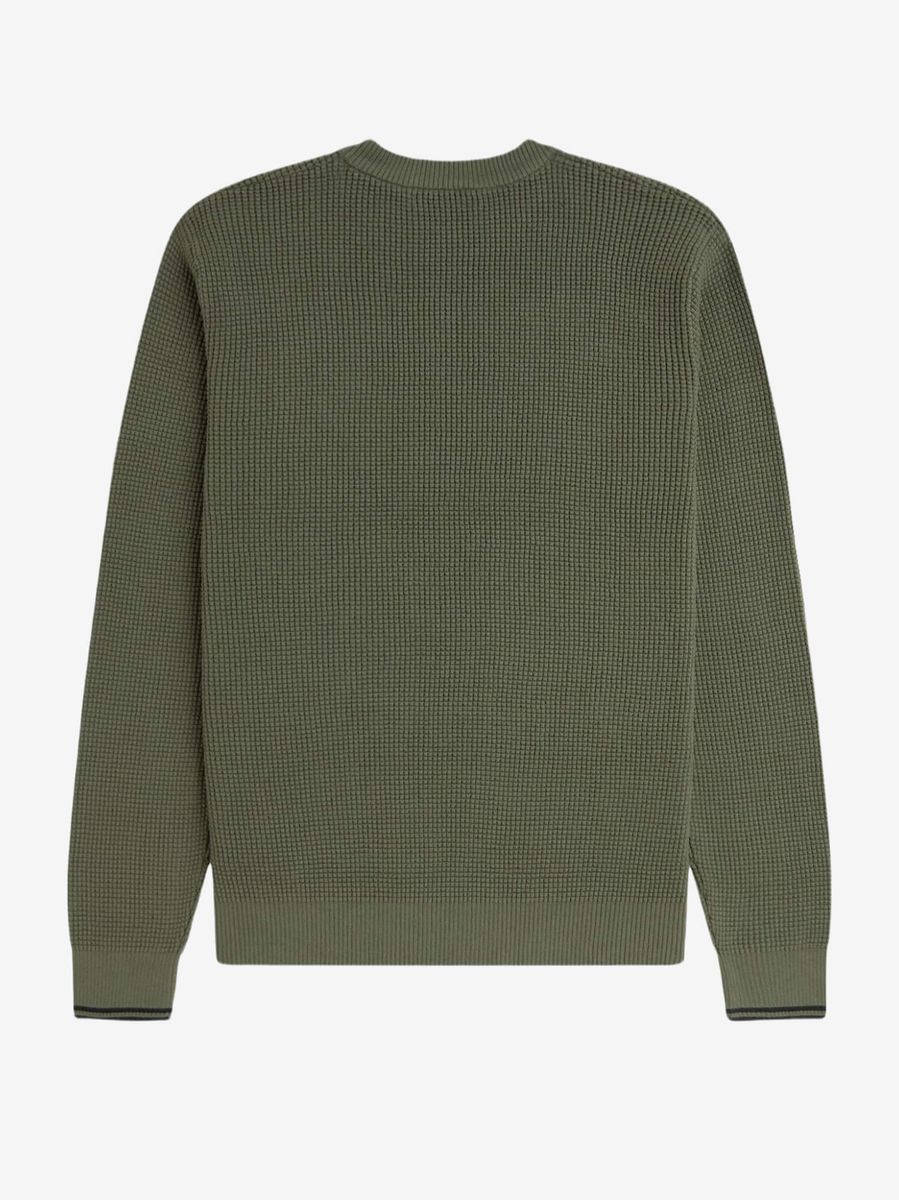 FRED PERRY — Свитер Waffle Stitch Jumper Laurel Wreath Green