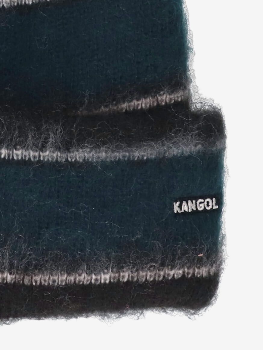 KANGOL — Шапка Fuzzy Stripe Beanie Black