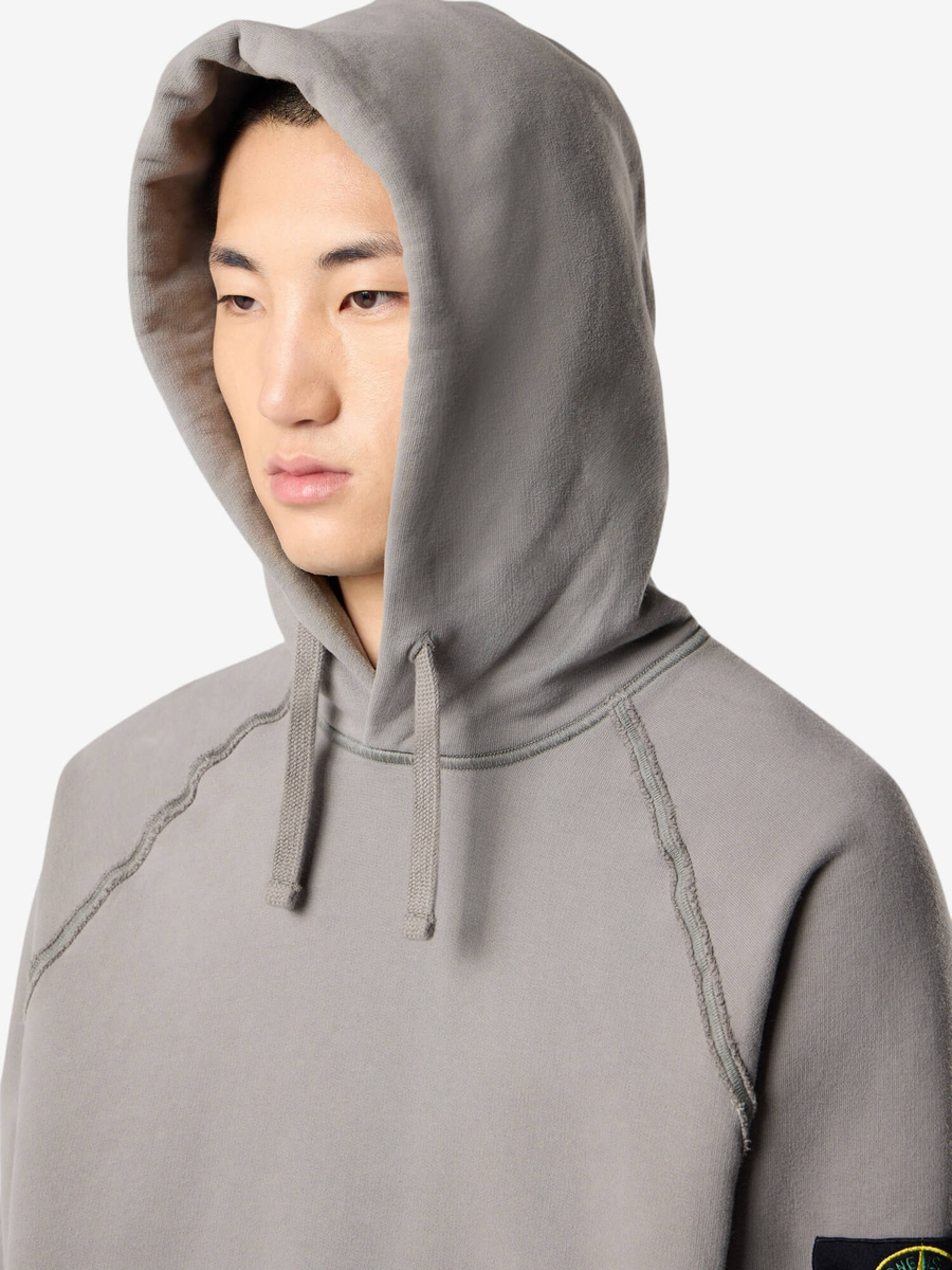 STONE ISLAND — Худи Brushed Organic Hood Cement