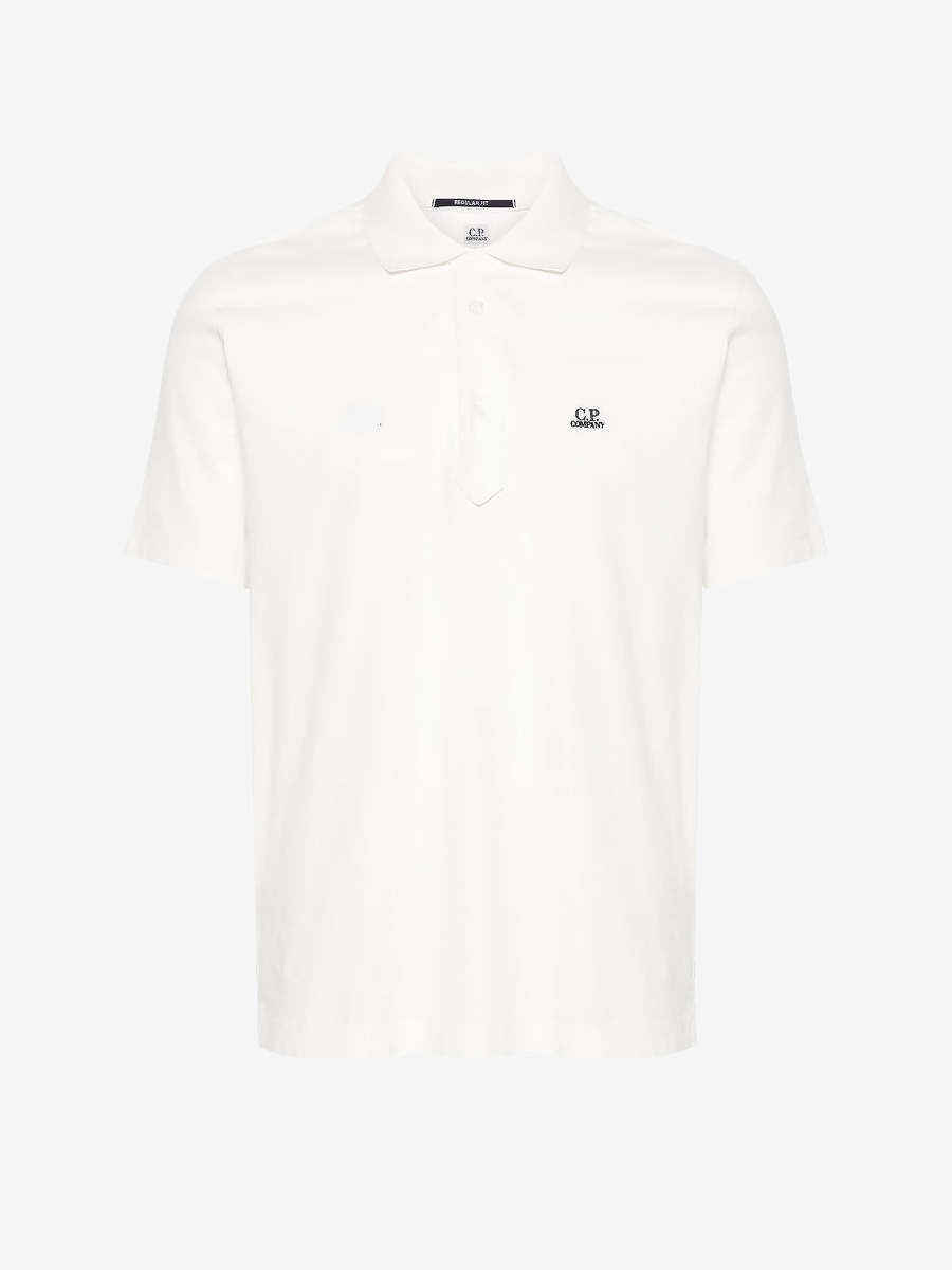 C.P. COMPANY — Поло Stretch Piquet Point Collar Polo Gauze White