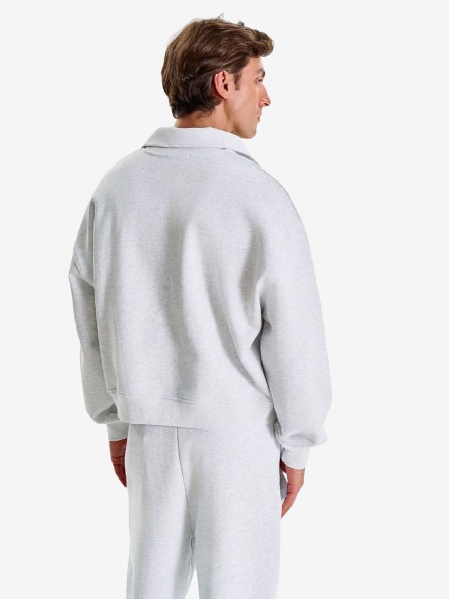 BRÛLER D’AMOUR — Свитшот Half-Zip Logo de Base 02 Grey Melange
