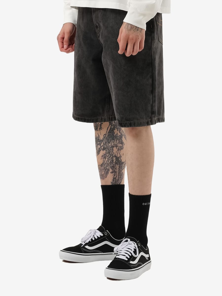 ОКТЯБРЬ — Шорты AW'25 OG Logo Baggy Black (Stone Washed)