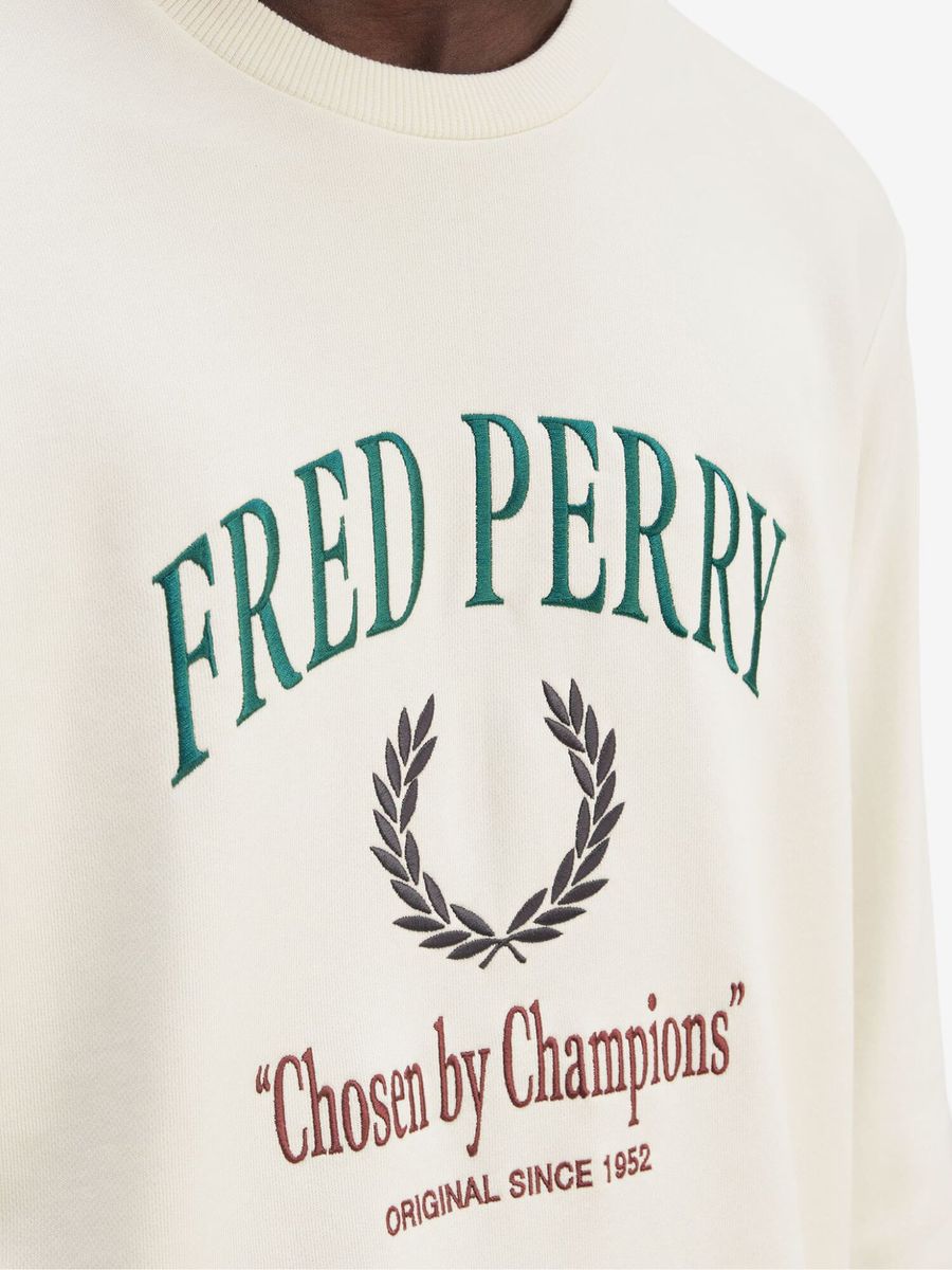 FRED PERRY — Свитшот Embroidered Champion Ecru Sweat