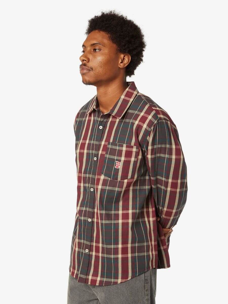 HUF — Рубашка Megablast Plaid LS Shirt Deep Wine