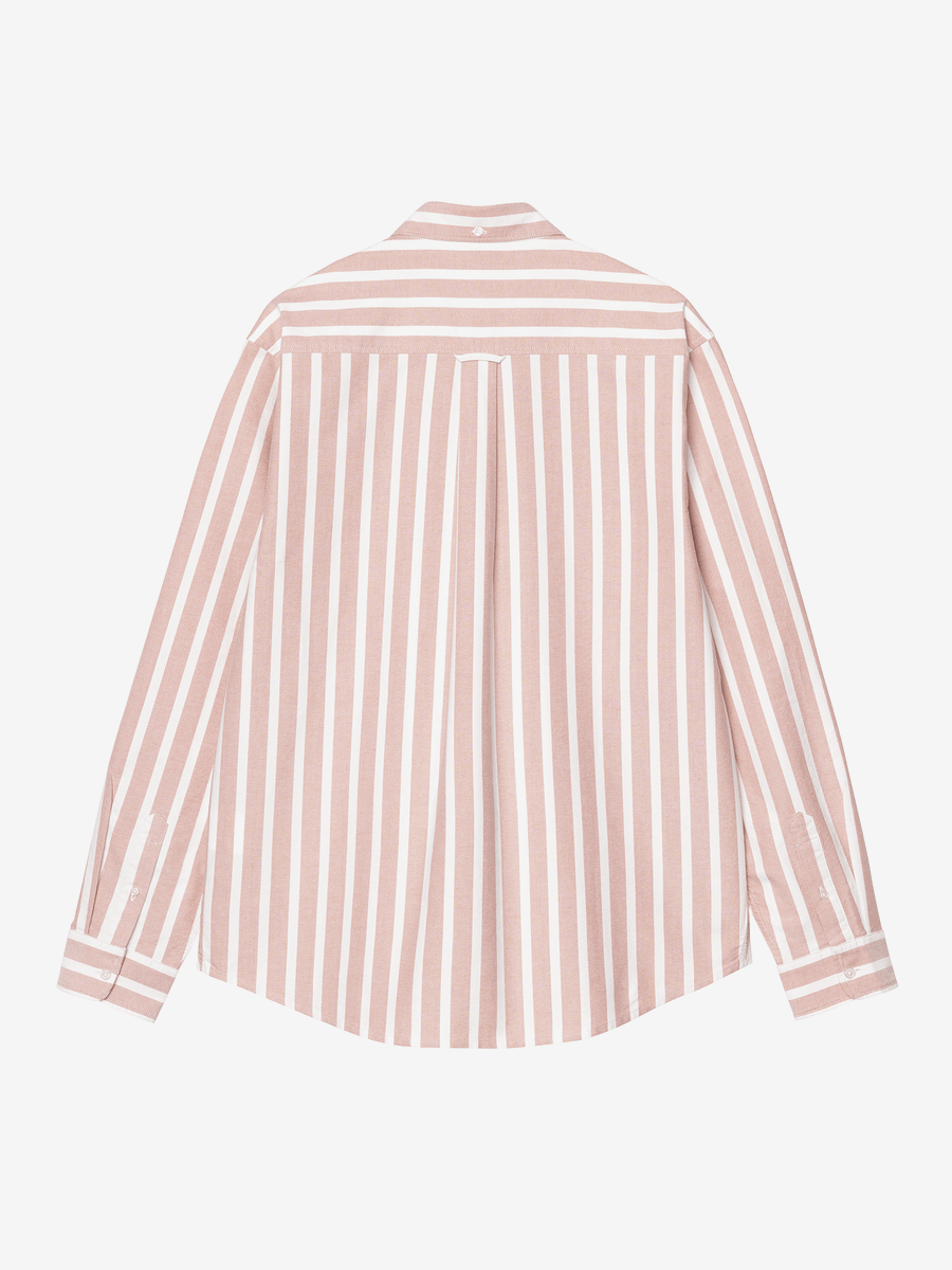 CARHARTT WIP — Рубашка Deven Stipe Oxide Red/White