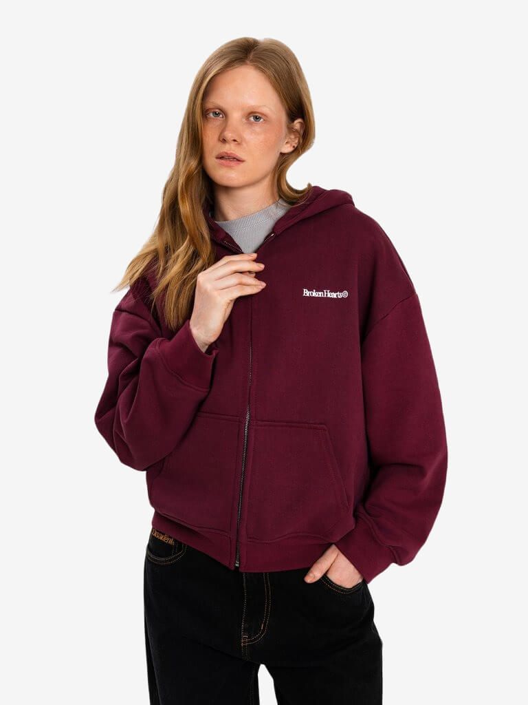 DISSIDENT — Худи Hearts Copyright Zip Hoodie Burgundy