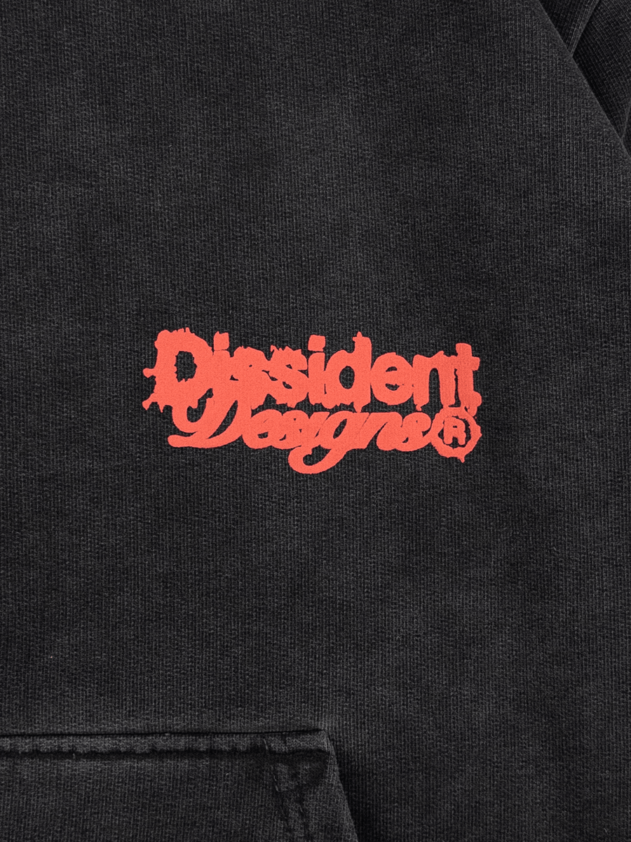 DISSIDENT — Худи DD Pufed Ink Dyed Hoodie in Asphalt