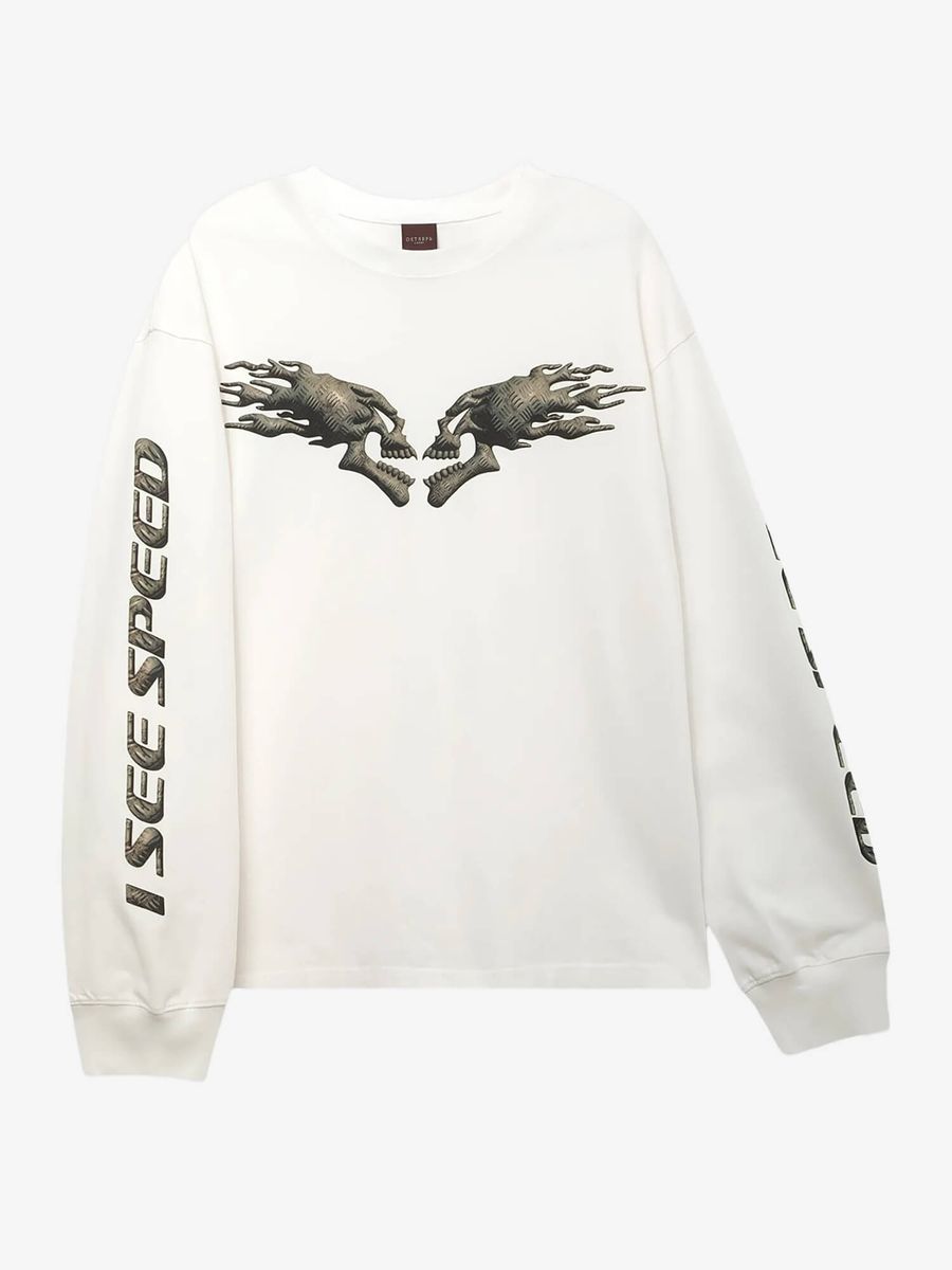 ОКТЯБРЬ — Лонгслив SS'26 Speed White
