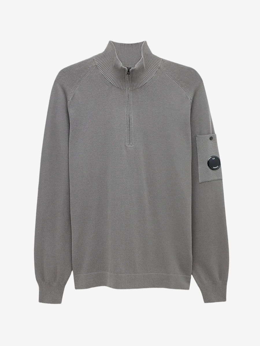 C.P. COMPANY — Свитшот Cotton Crepe Hal-Zip Gunmetal