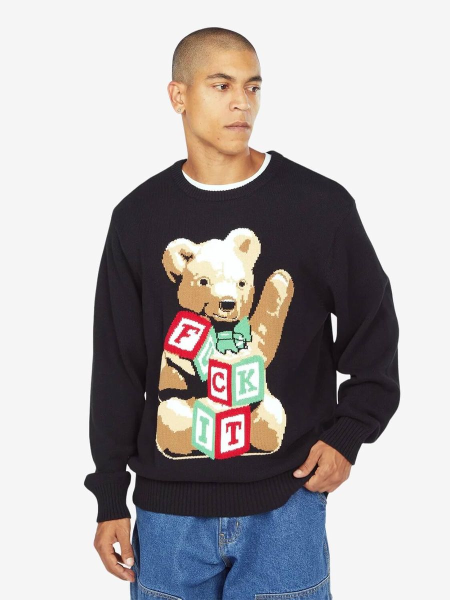 HUF — Свитер вязаный Gift Bear Intarsia Sweater Black