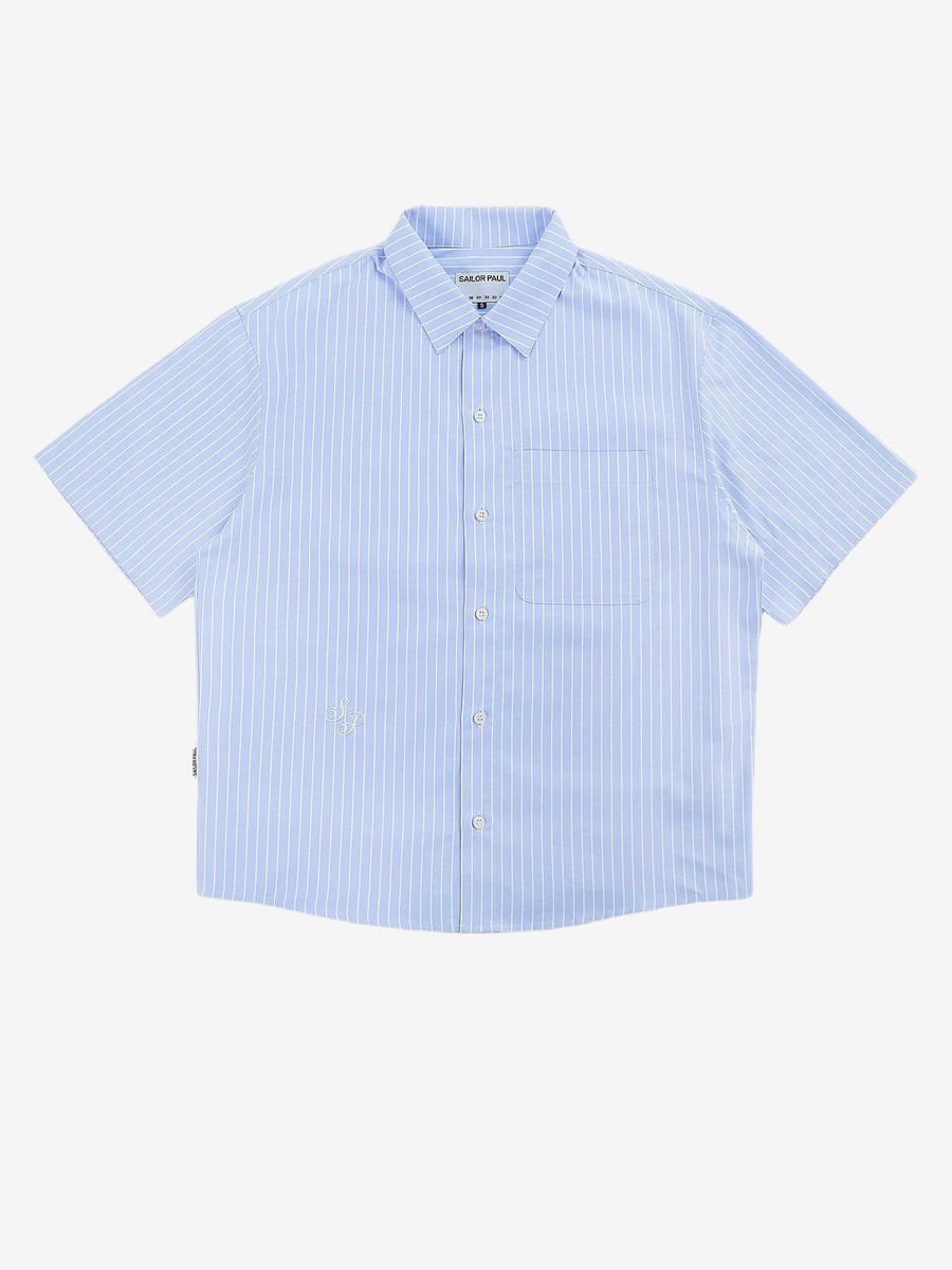 SAILOR PAUL — Рубашка Кор. Рукав Stripe Голубой