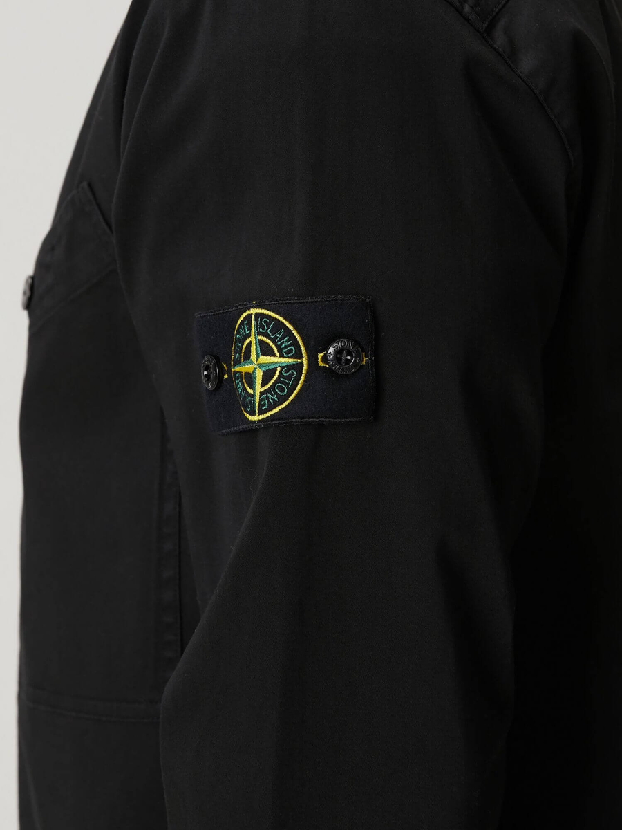 STONE ISLAND — Овершот Nylon Stretch Jacket Black