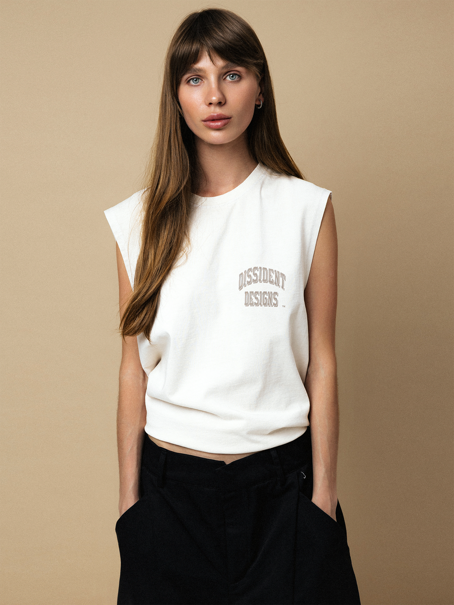 DISSIDENT — Майка DD Varsity Dyed Tank Top in Champagne