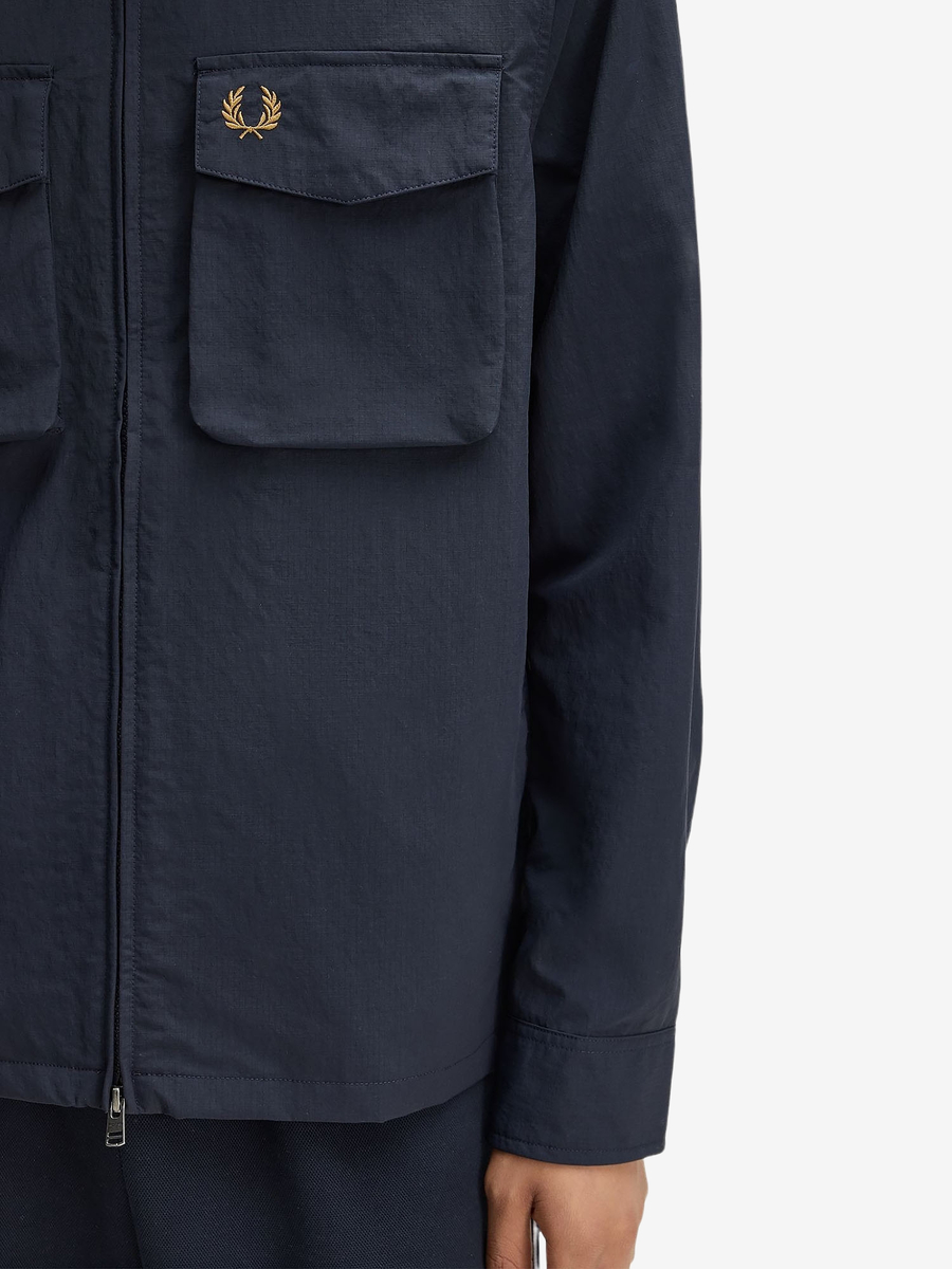 FRED PERRY — Рубашка Ripstop Zip-Through Overshirt Navy