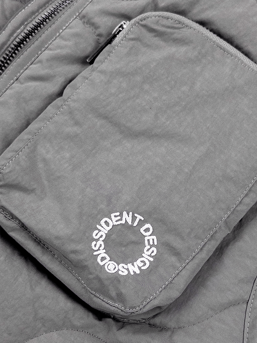 DISSIDENT — Жилетка Quilted Marble Vest in Grey