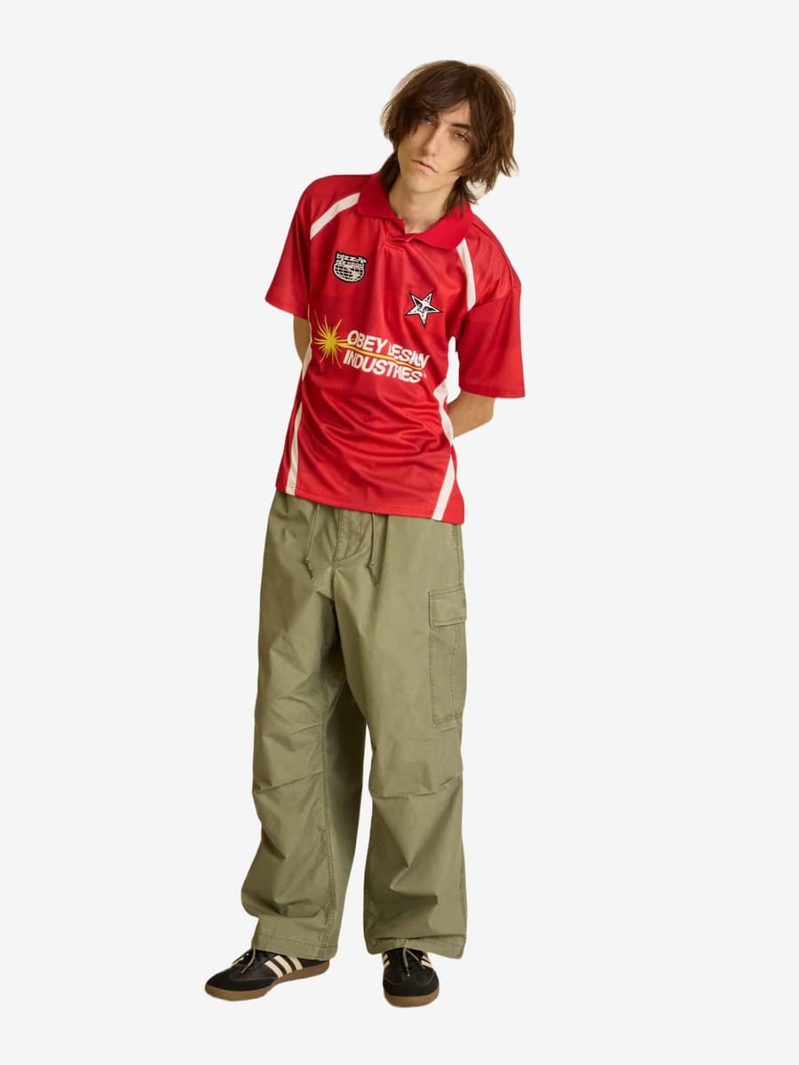 OBEY — Футболка Джерси Soccer Jersey Red Multi
