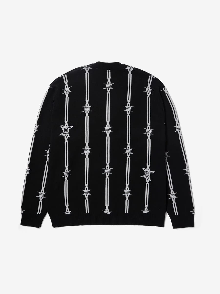 HUF — Кардиган Вязаный Barbed Wire Black