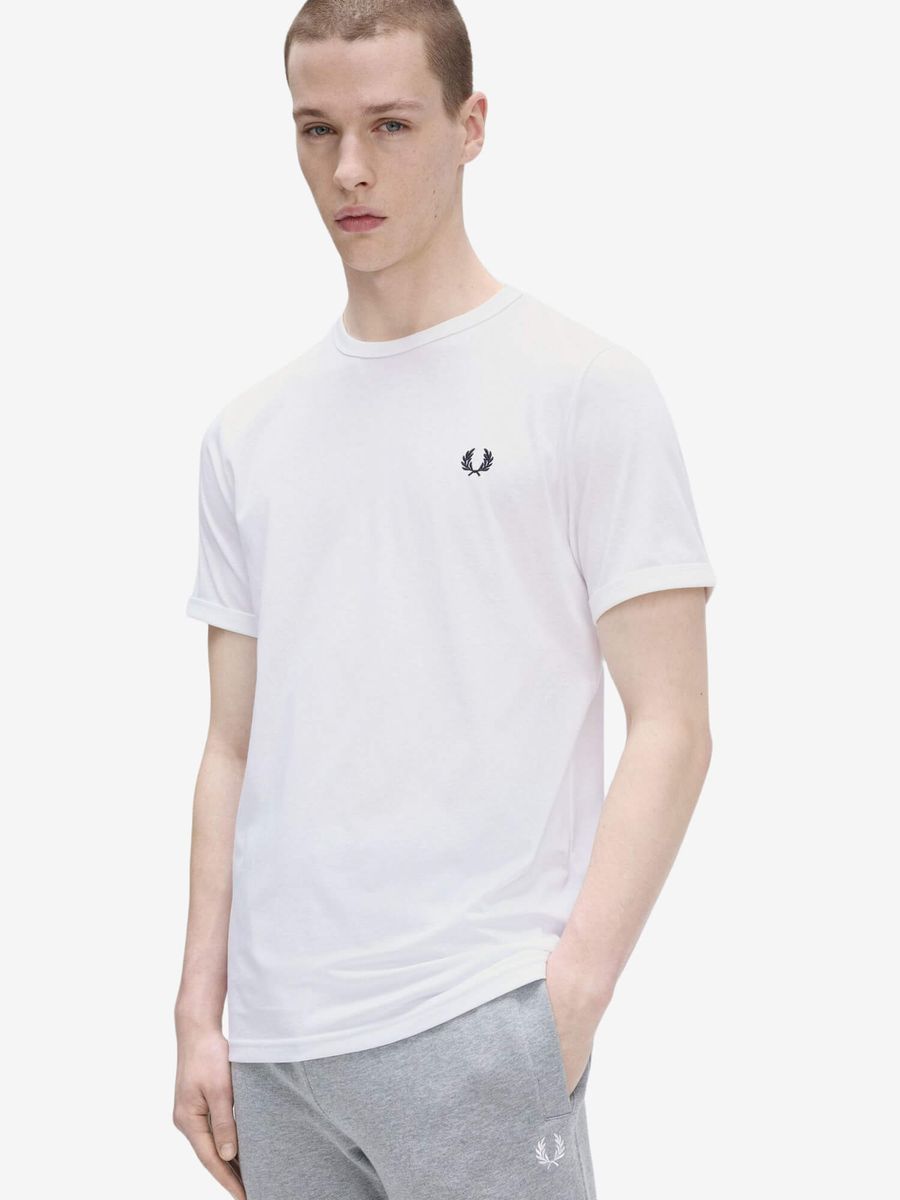 FRED PERRY — Футболка Ringer White/Black